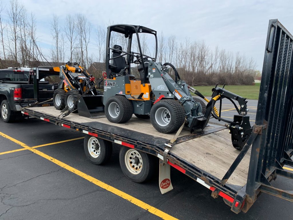 Loader on trailer